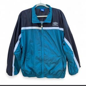Vintage 90s Umbro Colorblock Windbreaker Track Jacket | Large